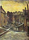 Vincent van Gogh Backyards of Old Houses in Antwerp in the Snow painting